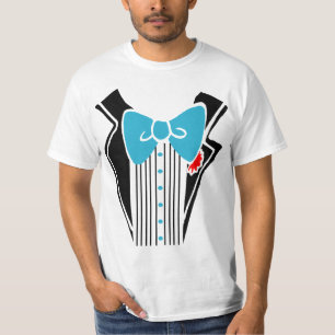 T-shirt Chemise Tuxedo - Cravate bleue