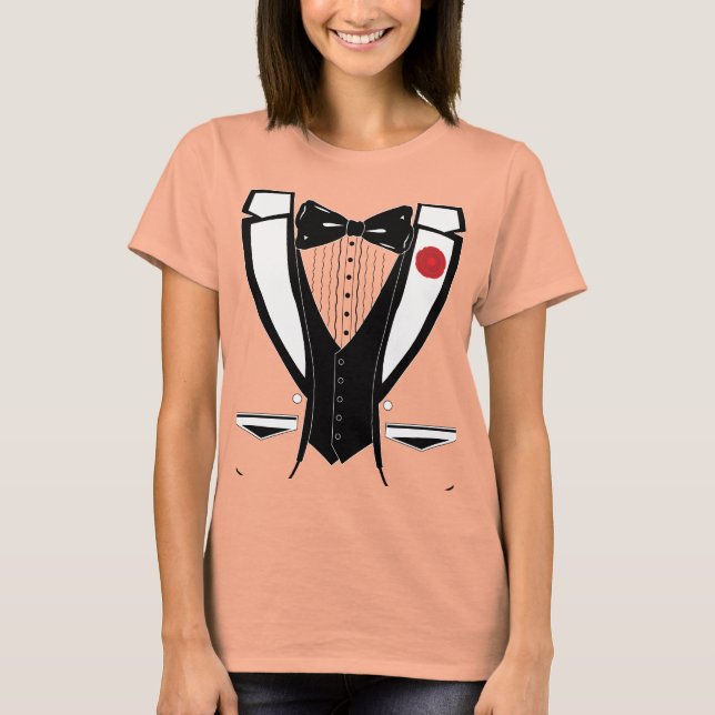 T-shirt chemise tuxedo femme (Devant)