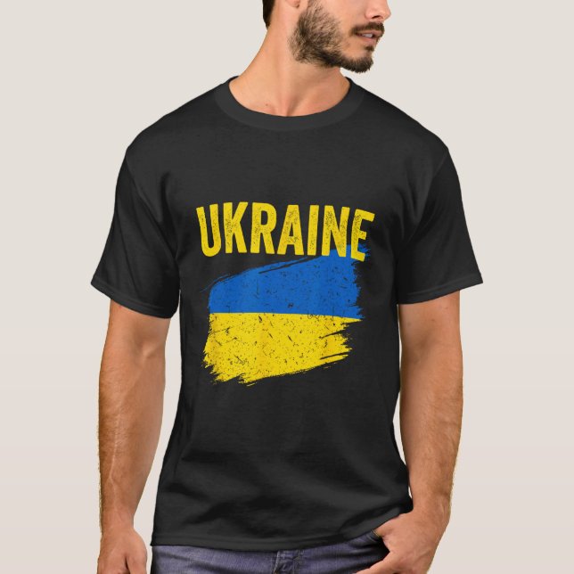 T-shirt Chemise ukrainienne drapeau ukrainien  (Devant)