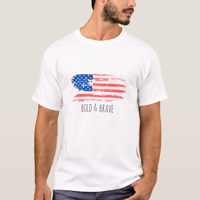 T-SHIRT CHEMISE USA BOLD & BRAVE (Devant)