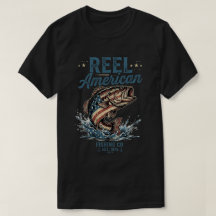 Chemise USA : pêche américaine réaliste drapeau US