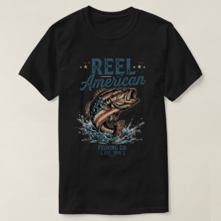 T-shirt Chemise USA : pêche américaine réaliste drapeau US