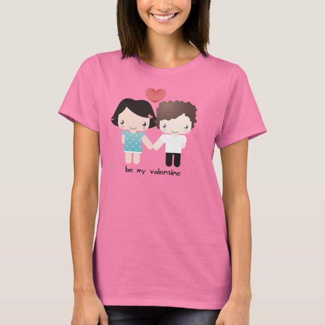 T-shirt Chemise Valentine Couple (Devant)