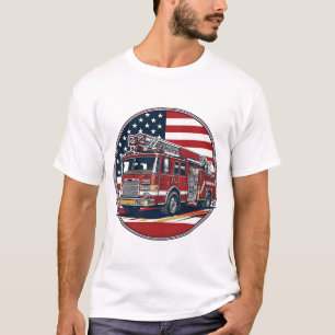 T-shirt Chemise vectorielle Cercle Drapeau Américain Camio