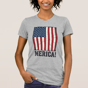 T-shirt Chemise vectorielle patriotique drapeau Merica en
