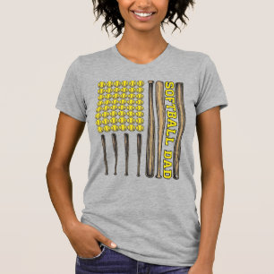 T-shirt Chemise vectorielle vintage batte et balle de soft