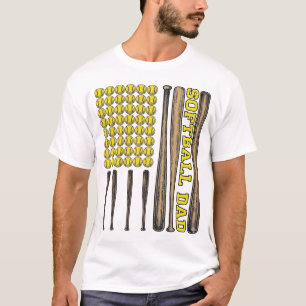 T-shirt Chemise vectorielle vintage Softball Dad Bat et Ba
