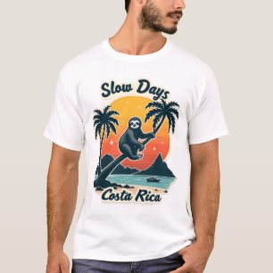 T-shirt Chemise Vectorielle Voyage Costa Rica Paresseux Vi