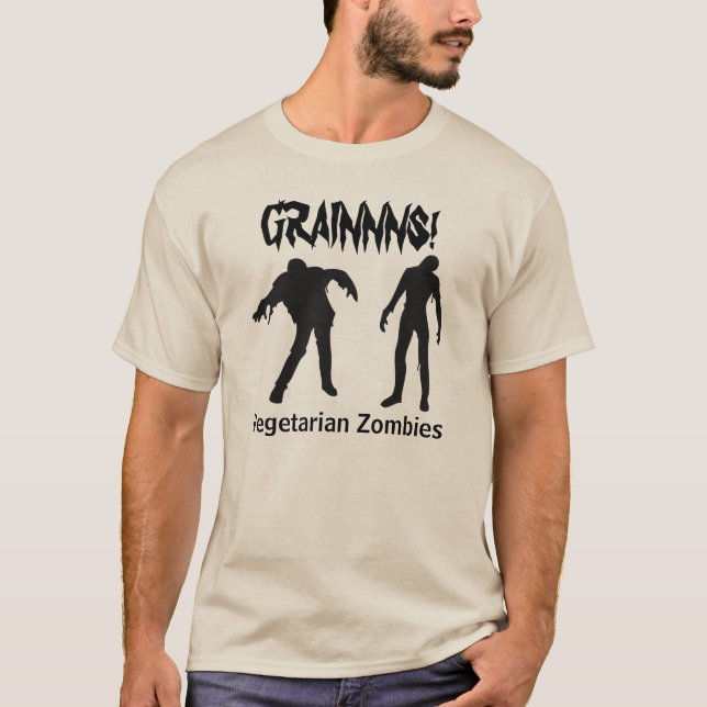 T-shirt Chemise végétarienne de zombis (Devant)