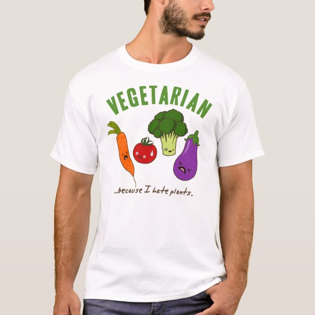 T-shirt Chemise végétarienne drôle - légumes mignons de (Devant)