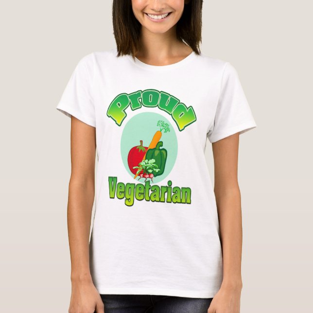 T-shirt Chemise végétarienne fière (Devant)