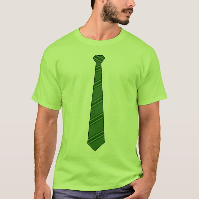 T-shirt Chemise verte de cravate (Devant)
