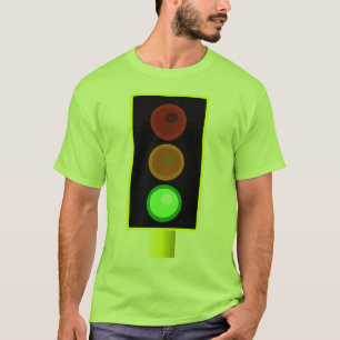 T-shirt Chemise verte de feu de la signalisation des