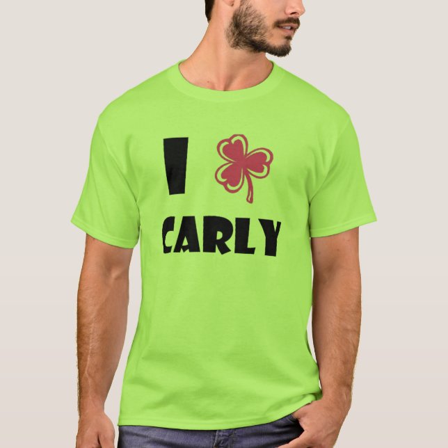 T-shirt Chemise verte de trèfle de Carly (Devant)