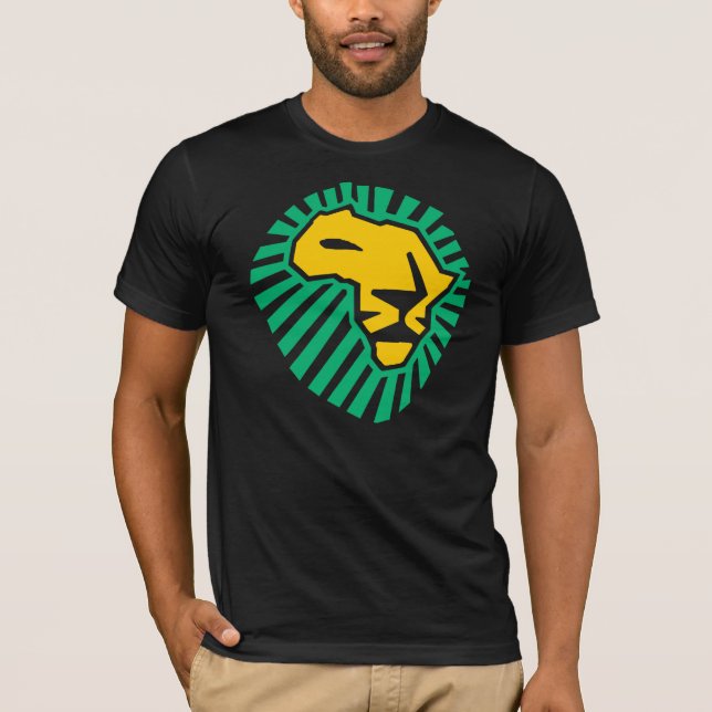 T-shirt Chemise verte d'hommes jaunes de l'Afrique de tête (Devant)