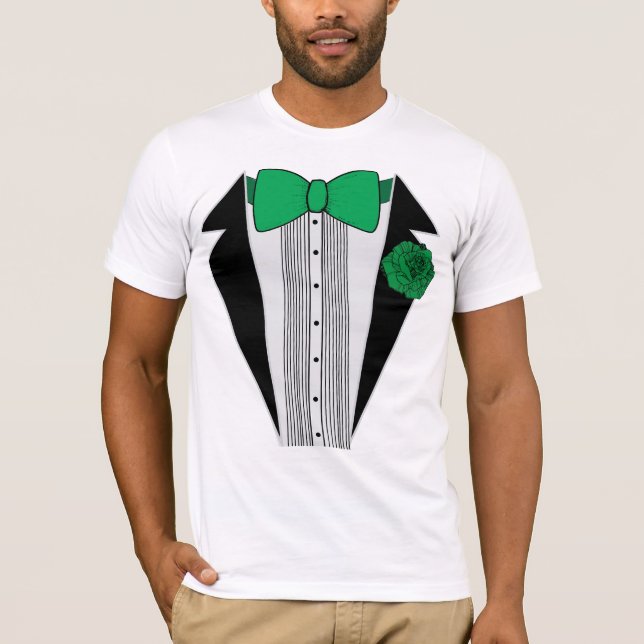 T-shirt Chemise verte Tuxedo (Devant)