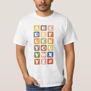 T-shirt Chemise vilaine d'alphabets - choisissez le style