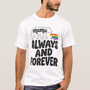 T-shirt Chemise vintage arc-en-ciel Mama Bear toujours et