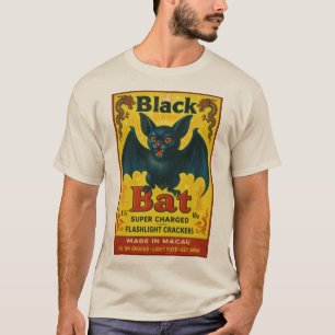T-shirt Chemise Vintage Black Bat Firecracker Label