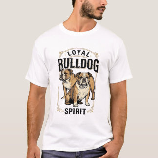 T-shirt Chemise Vintage Bulldog Twin Bulldogs Gravure Tee_