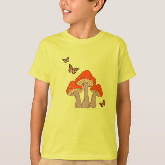 T-shirt Chemise vintage champignon magique papillon
