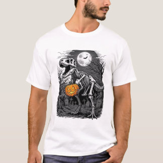 T-shirt Chemise Vintage Citrouille Squelette Dinosaure Hal