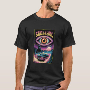 T-shirt Chemise Vintage Crypto UFO Bitcoin Stack Et Hdol