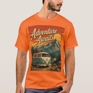 T-shirt Chemise vintage de campeur Aventure en attente