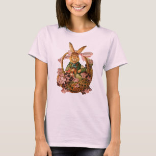 T-shirt Chemise vintage de Pâques de panier de lapin