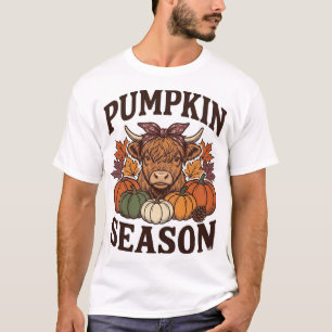 T-shirt Chemise vintage de saison de citrouille de vache h