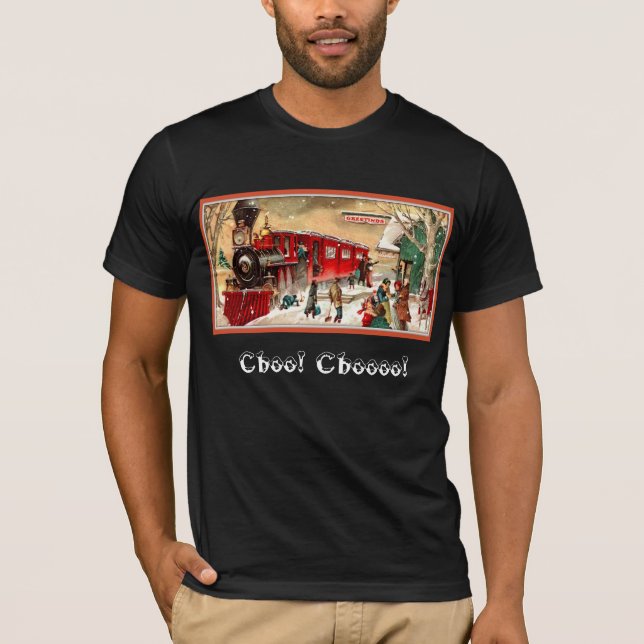 T-shirt Chemise vintage de train de Noël (Devant)