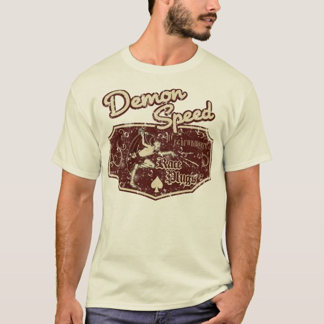 T-shirt Chemise vintage de vitesse de démon (Devant)