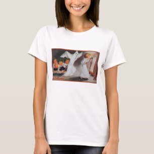 T-shirt Chemise vintage d'Halloween fille avec chandelle f