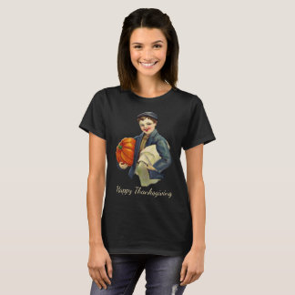 T-shirt Chemise vintage garçon de Thanksgiving citrouille