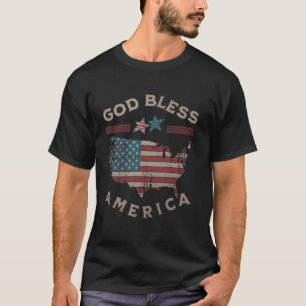 T-shirt Chemise vintage "God Bless America" Patriote - Rus