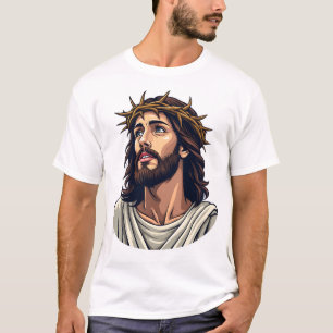 T-shirt Chemise vintage gravure Jésus Couronne d'Épines 2
