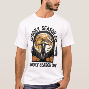 T-shirt Chemise vintage Halloween avec Scarecrow Moon Art_