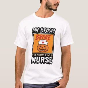 T-shirt Chemise vintage Halloween Infirmière Citrouille Ba