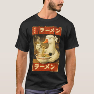 T-shirt Chemise vintage japonaise Ramen Canard Foodie Anim