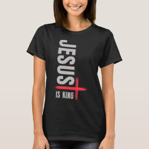 T-shirt Chemise vintage Jésus est Roi, Tee de foi chrétien