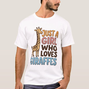 T-shirt Chemise Vintage Juste Une Fille Qui Aime Les Giraf