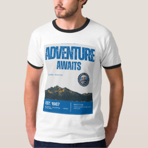 T-shirt Chemise Vintage Montagne Aventure à venir Rétro