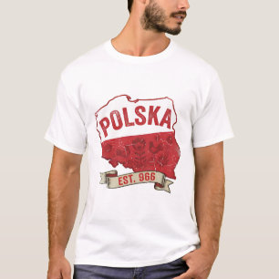 T-shirt Chemise Vintage Polska Map – Fierté polonaise depu