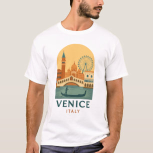 T-shirt Chemise vintage Venise Italie Gondole Voyage Rétro