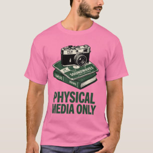 T-shirt Chemise vinyle disque vintage appareil photo Média