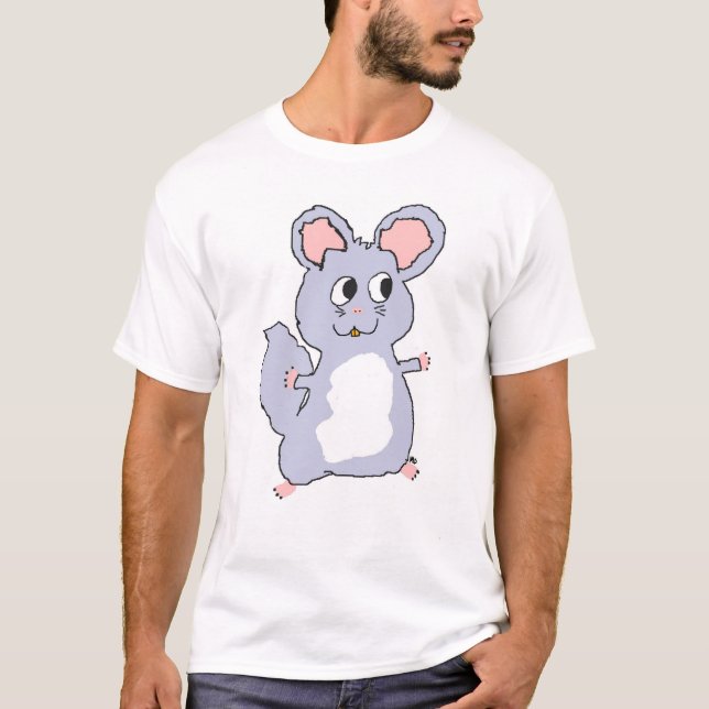 T-shirt Chemise violette de bande dessinée de chinchilla (Devant)