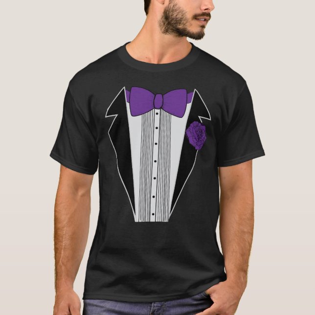 T-shirt Chemise violette Tuxedo (Devant)
