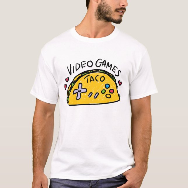 T-shirt Chemise virile de logo de taco d'homme d'homme (Devant)