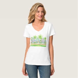 T-shirt Chemise Vneck Beach Life Tropical Shack