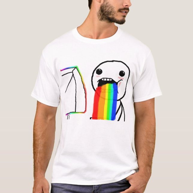T-shirt Chemise vomissante de Meme d'arc-en-ciel (Devant)